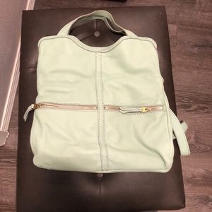 Teal crossbody leather purse